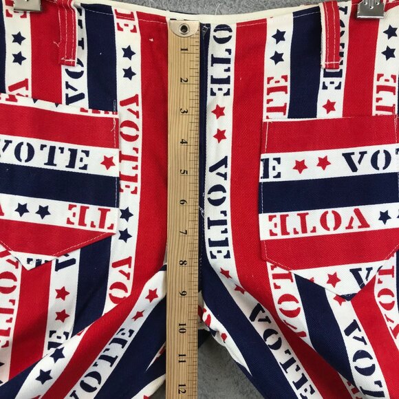 Rare vintage 1970s “vote” pop art novelty print mod hippie size waist 14.5 inche - Picture 7 of 10